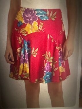 Women’s Ralph Lauren Pink Floral A-Line Mini Skirt, size 14